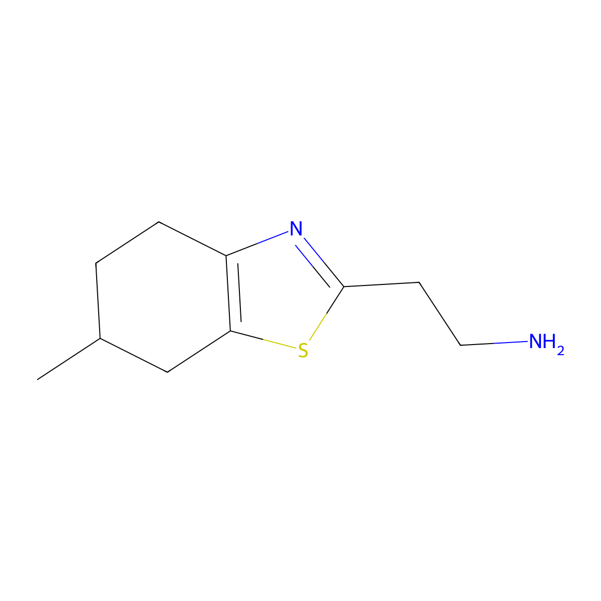 2-(6-Methyl-4,5,6,7-tetrahydro-1,3-benzothiazol-2-YL)ethan-1-amine molecular structure, CAS 1017392-34-5