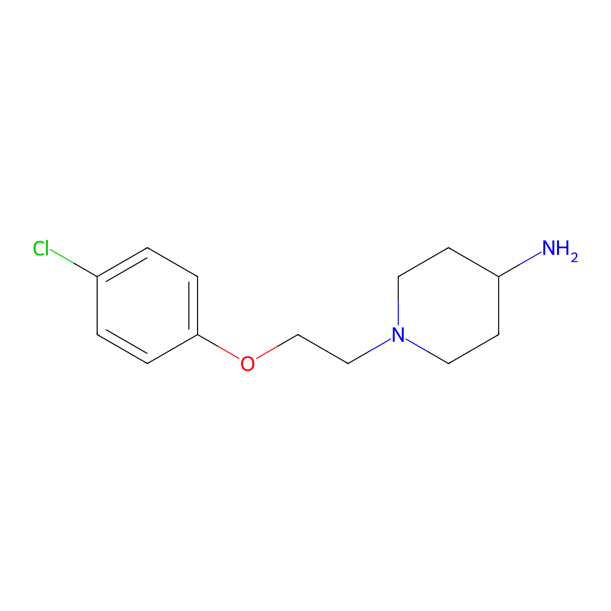 1-[2-(4-Chlorophenoxy)ethyl]piperidin-4-amine molecular structure, CAS 1017392-61-8