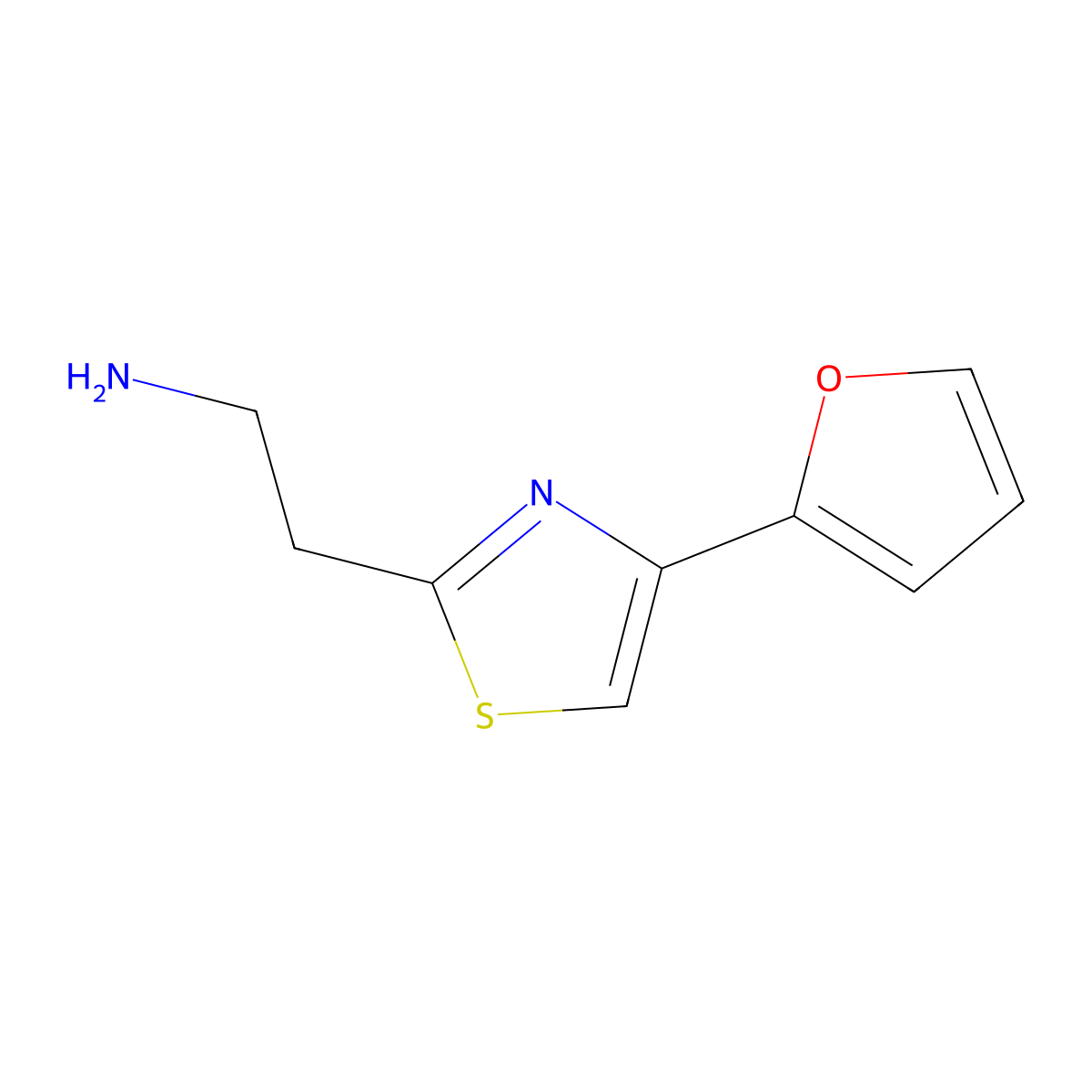 2-[4-(Furan-2-yl)-1,3-thiazol-2-yl]ethan-1-amine molecular structure, CAS 1017392-70-9