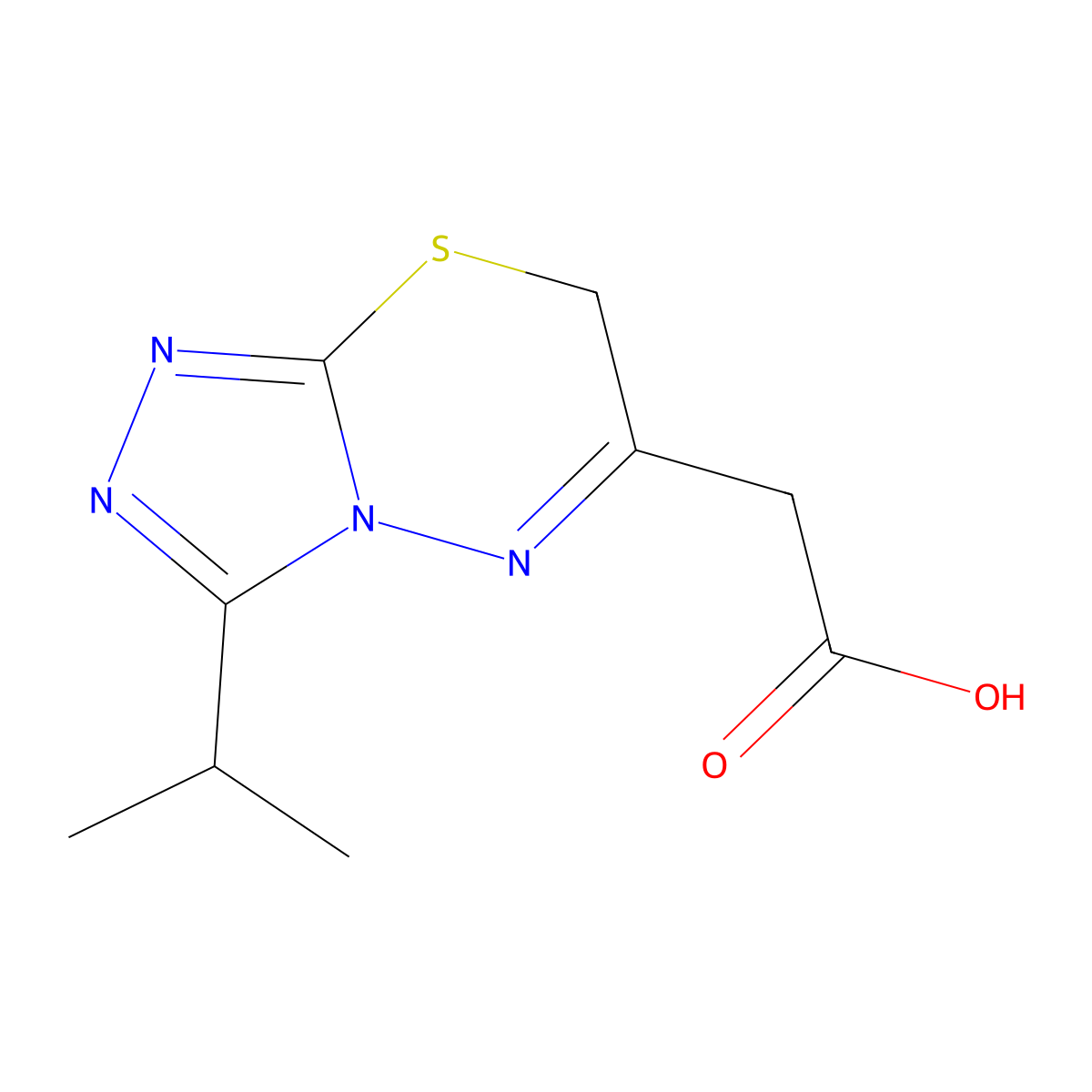 6-(Carboxymethyl)-3-isopropyl-7H-[1,2,4]triazolo[3,4-b][1,3,4]thiadiazine molecular structure, CAS 1017393-78-0