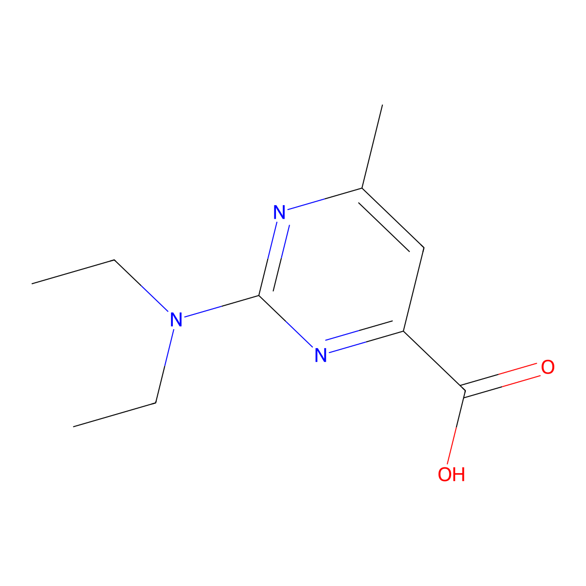 2-(Diethylamino)-6-methylpyrimidine-4-carboxylic acid molecular structure, CAS 1017393-94-0