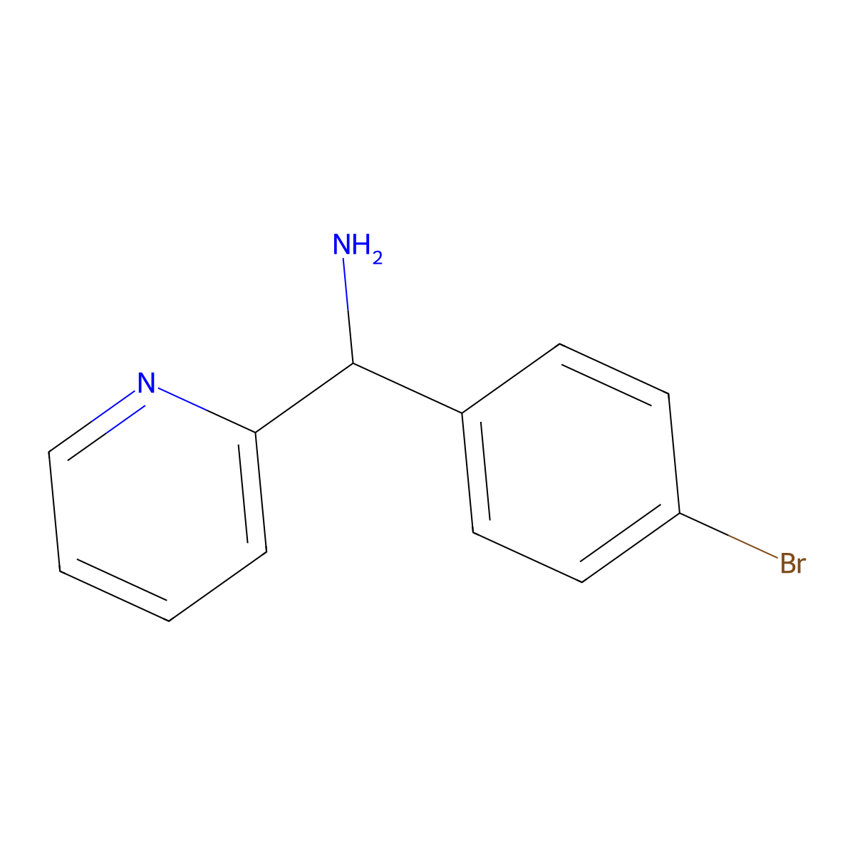 Alpha-(4-bromophenyl)-2-pyridinemethanamine molecular structure, CAS 1017394-62-5