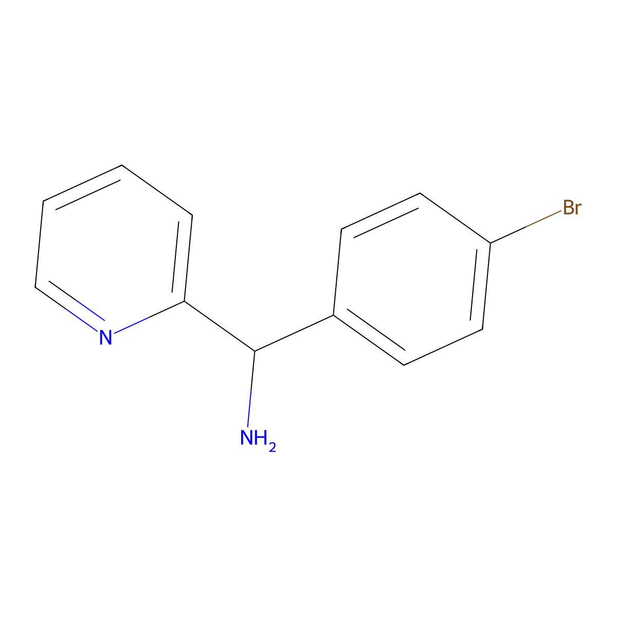 Alpha-(4-bromophenyl)-2-pyridinemethanamine molecular structure, CAS 1017394-62-5