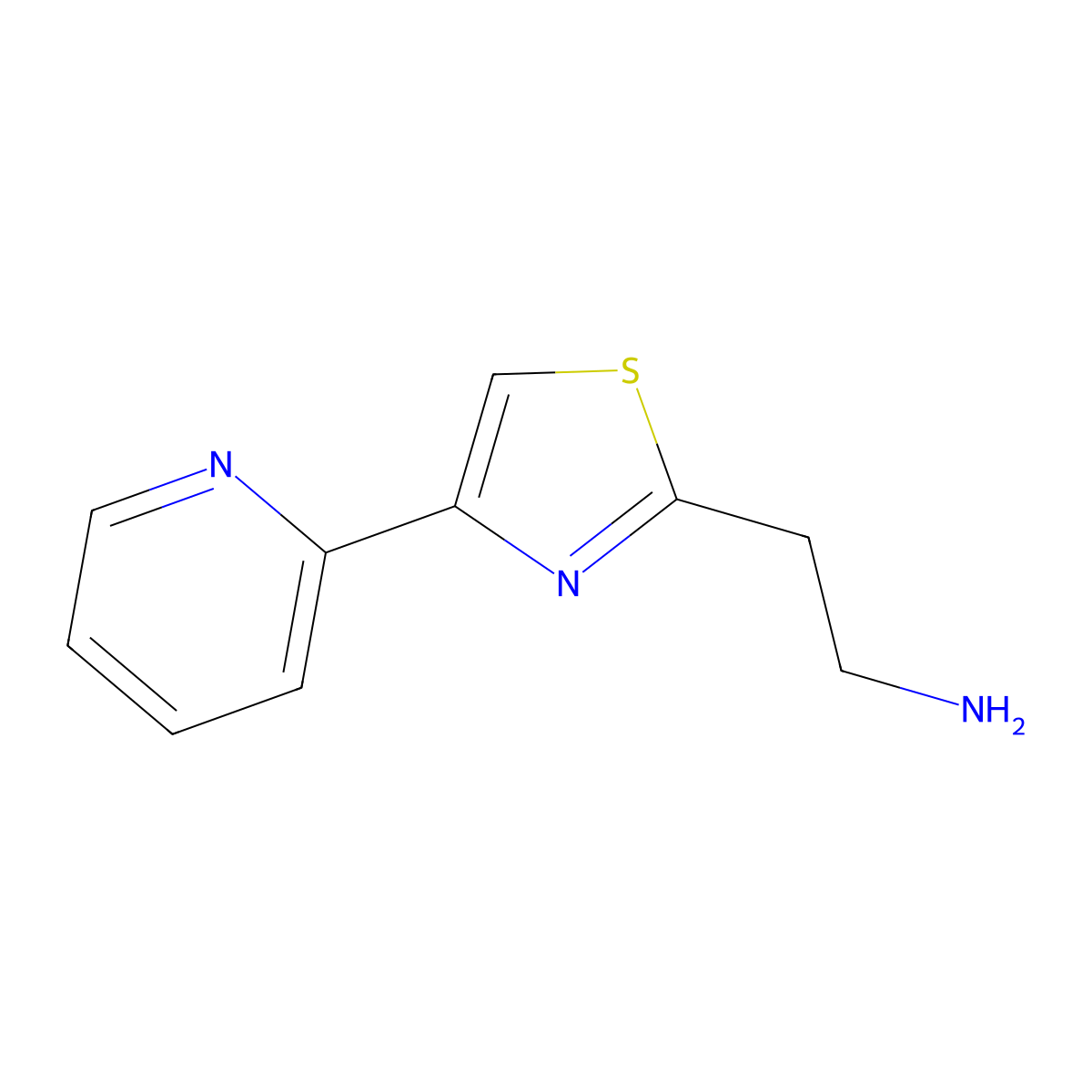 2-[4-(Pyridin-2-yl)-1,3-thiazol-2-yl]ethan-1-amine molecular structure, CAS 1017394-68-1