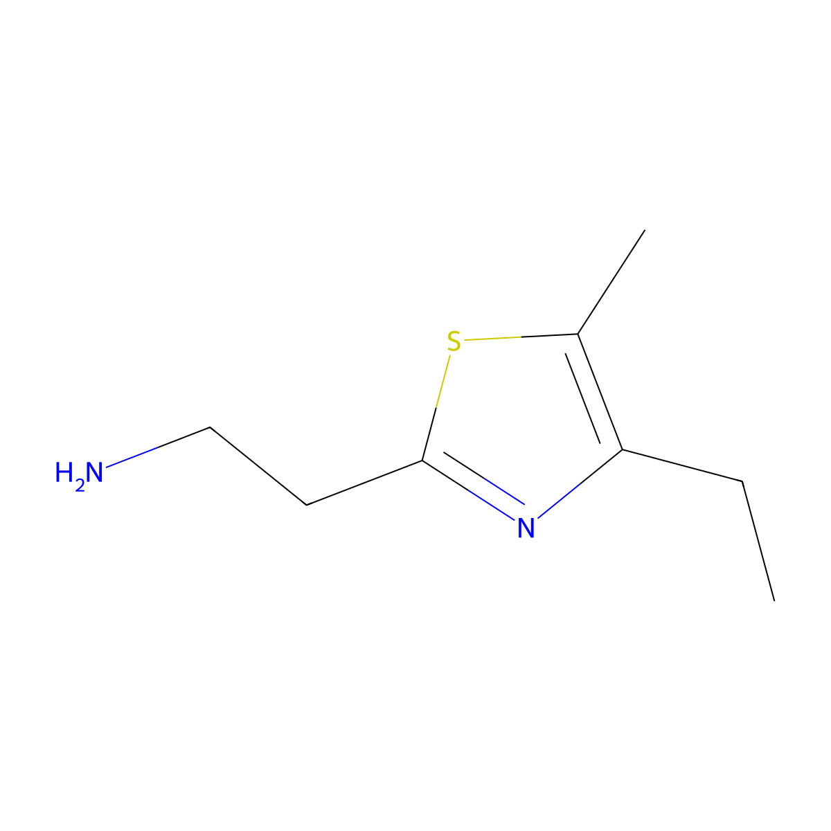 2-(4-Ethyl-5-methyl-1,3-thiazol-2-yl)ethan-1-amine molecular structure, CAS 1017394-96-5