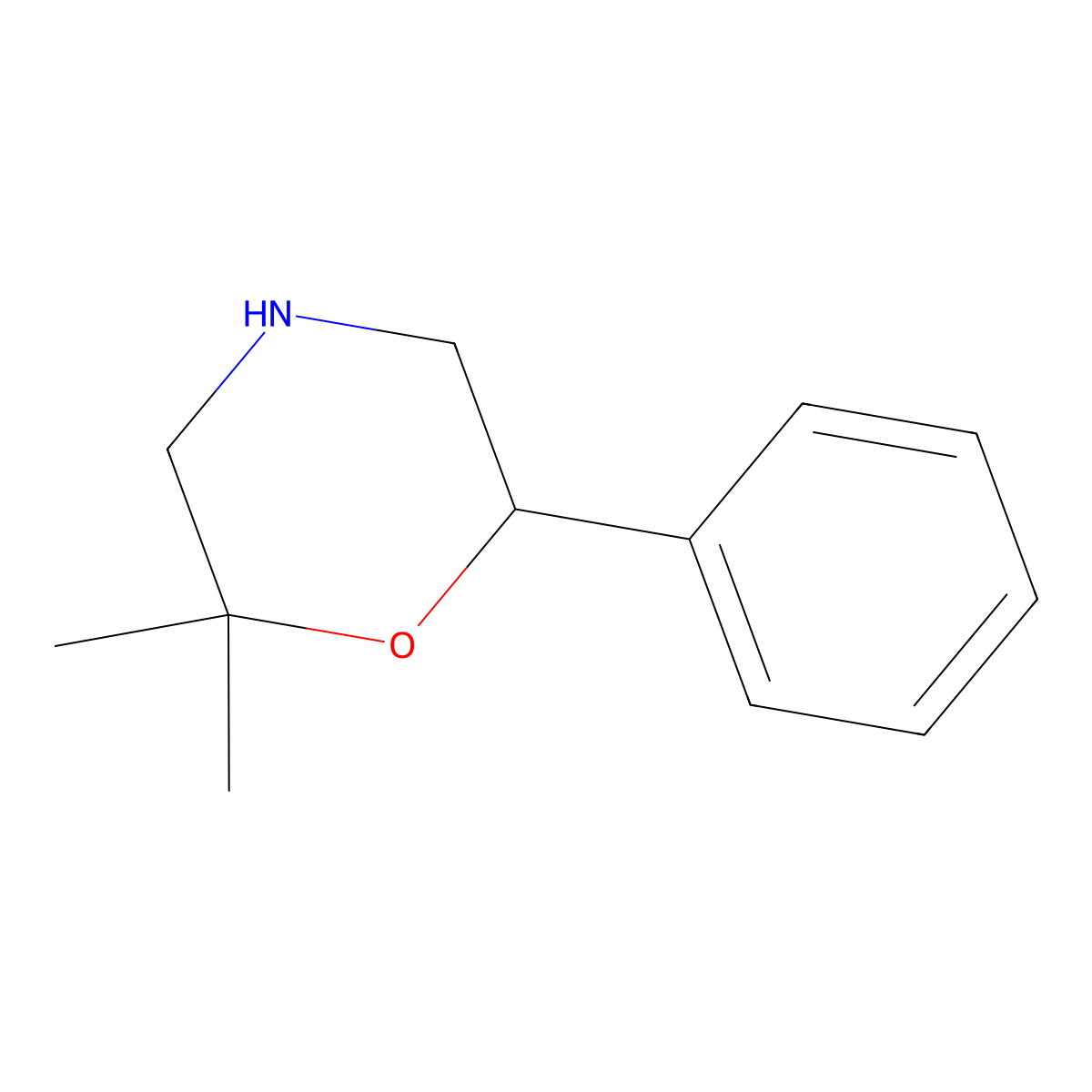 2,2-Dimethyl-6-phenylmorpholine molecular structure, CAS 1017395-76-4