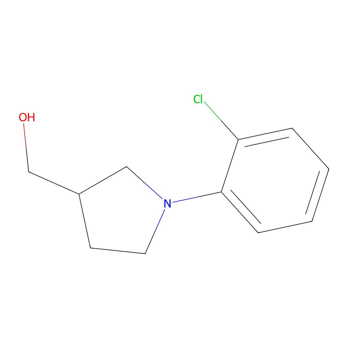 [1-(2-Chlorophenyl)pyrrolidin-3-yl]methanol molecular structure, CAS 1017396-23-4
