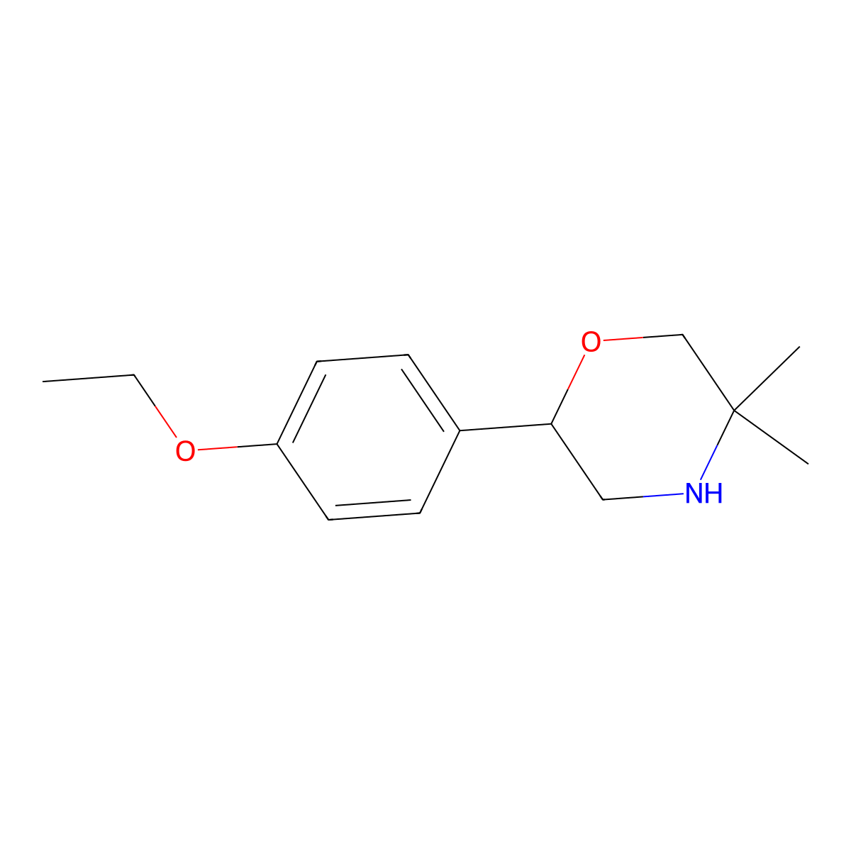 2-(4-Ethoxyphenyl)-5,5-dimethylmorpholine molecular structure, CAS 1017396-35-8