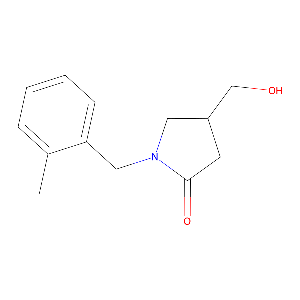 4-(Hydroxymethyl)-1-[(2-methylphenyl)methyl]pyrrolidin-2-one molecular structure, CAS 1017396-83-6