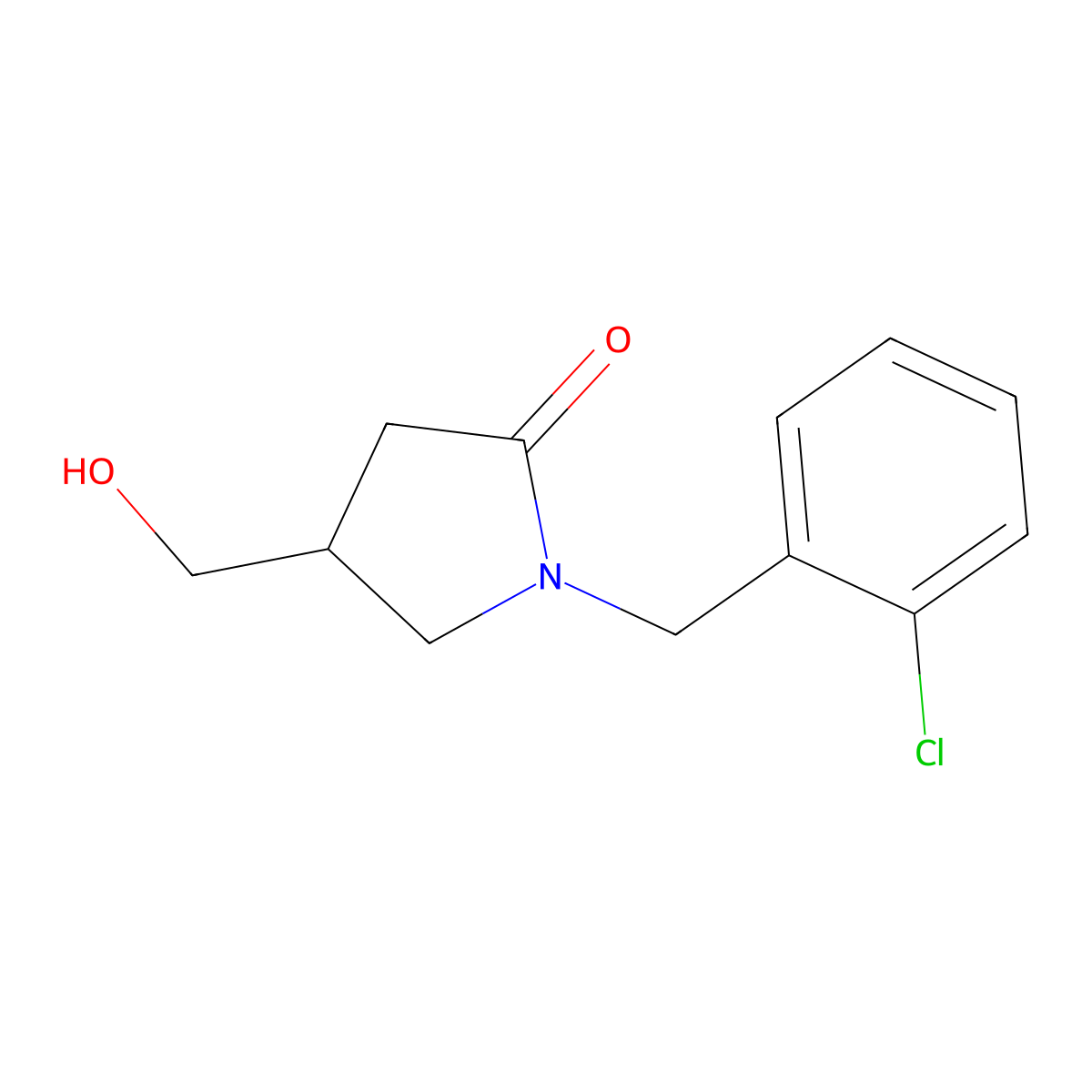 1-[(2-Chlorophenyl)methyl]-4-(hydroxymethyl)pyrrolidin-2-one molecular structure, CAS 1017396-87-0