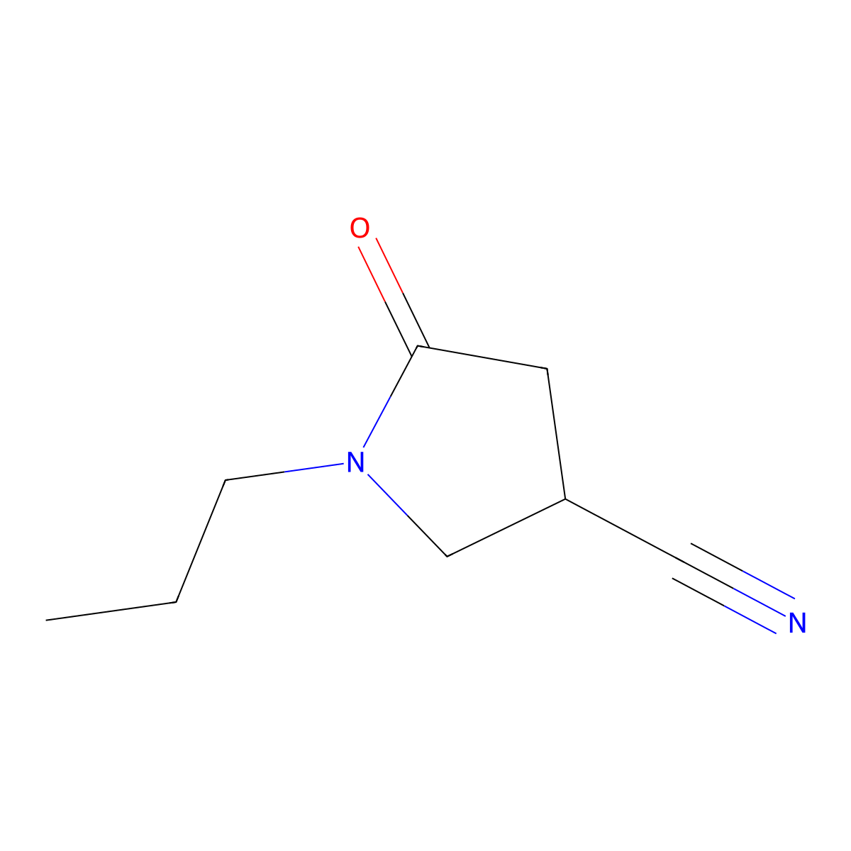 5-Oxo-1-propylpyrrolidine-3-carbonitrile molecular structure, CAS 1017397-60-2
