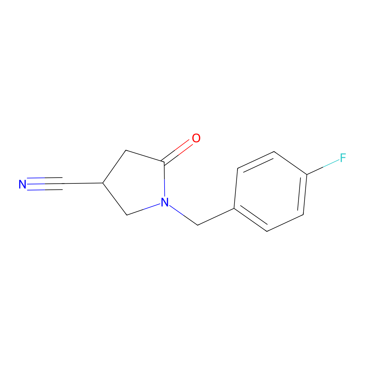 1-(4-Fluorobenzyl)-5-oxopyrrolidine-3-carbonitrile molecular structure, CAS 1017397-80-6