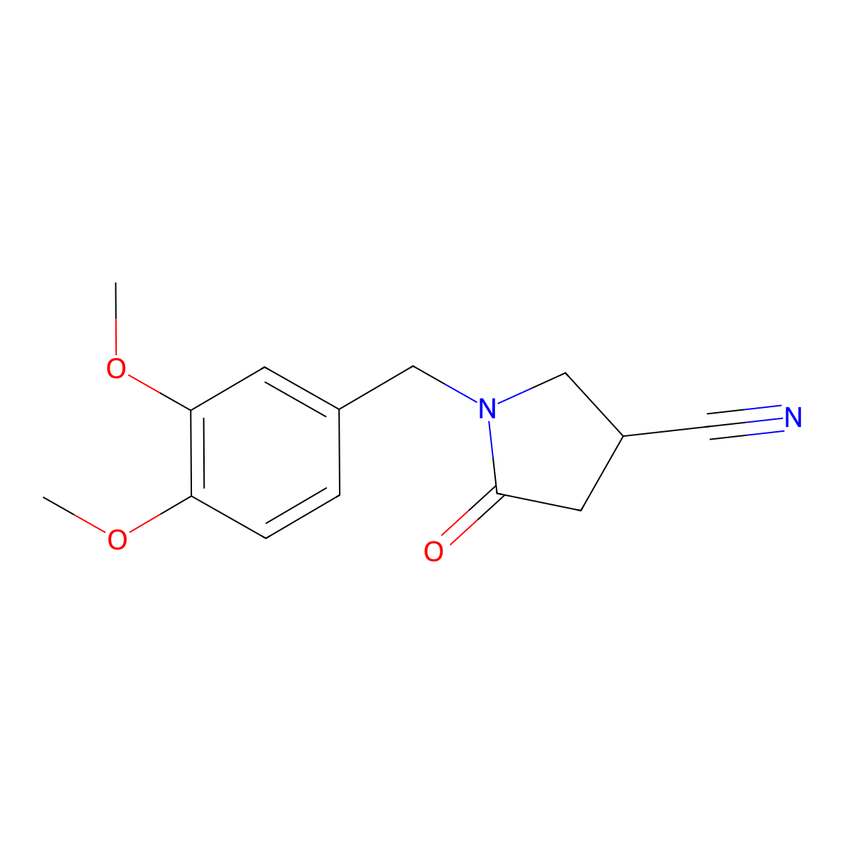 1-[(3,4-Dimethoxyphenyl)methyl]-5-oxopyrrolidine-3-carbonitrile molecular structure, CAS 1017398-00-3