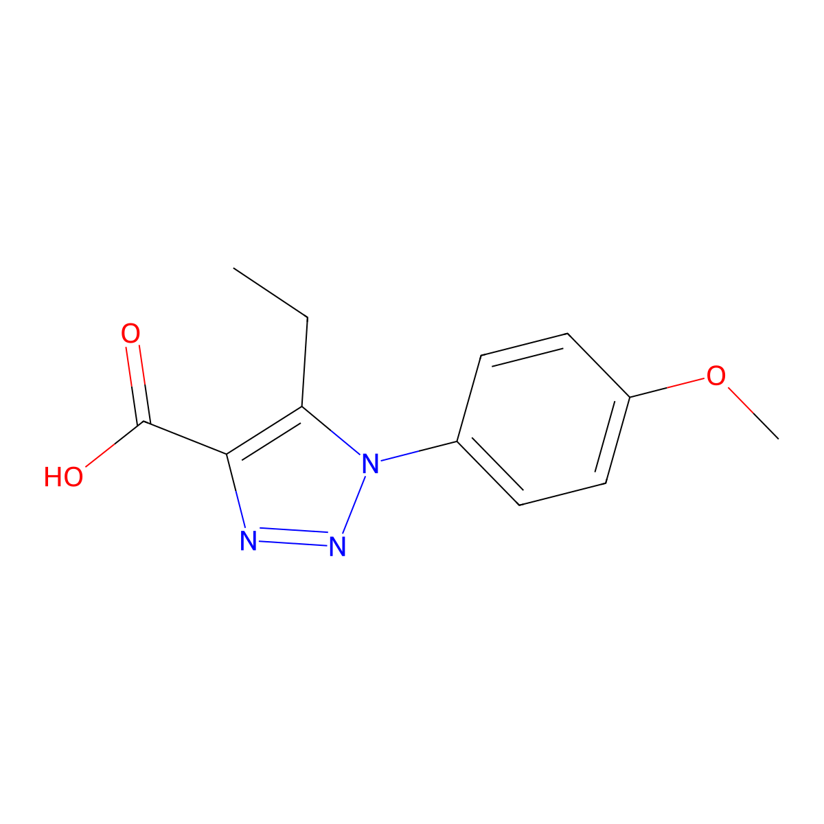 5-ethyl-1-(4-methoxyphenyl)-1H-1,2,3-triazole-4-carboxylic acid molecular structure, CAS 1017399-00-6