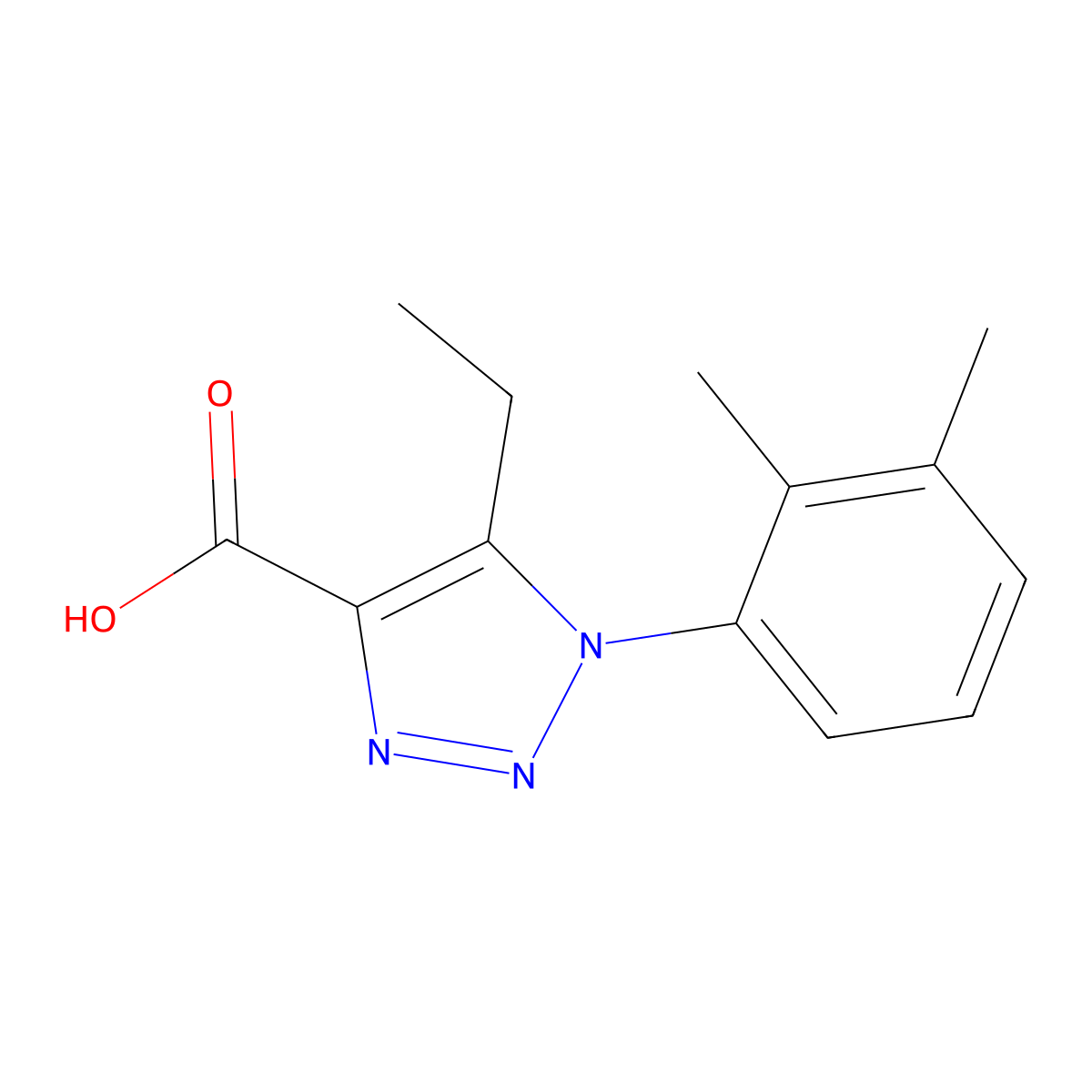 1-(2,3-dimethylphenyl)-5-ethyl-1H-1,2,3-triazole-4-carboxylic acid molecular structure, CAS 1017399-06-2