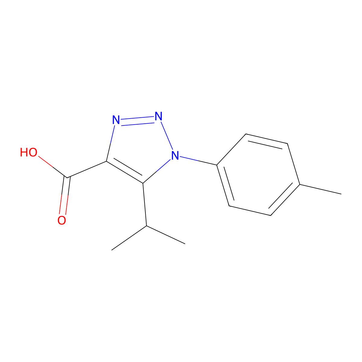 1-(4-methylphenyl)-5-(propan-2-yl)-1H-1,2,3-triazole-4-carboxylic acid molecular structure, CAS 1017399-09-5