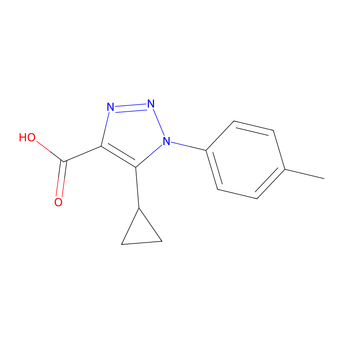 5-cyclopropyl-1-(4-methylphenyl)-1H-1,2,3-triazole-4-carboxylic acid molecular structure, CAS 1017399-13-1