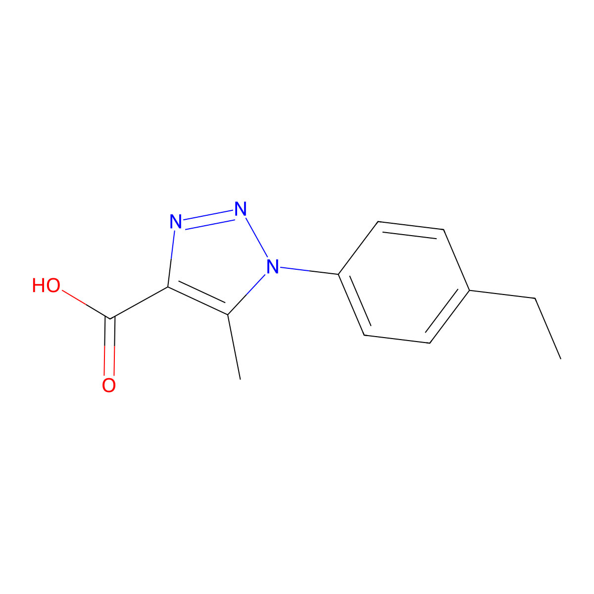1-(4-ethylphenyl)-5-methyl-1H-1,2,3-triazole-4-carboxylic acid molecular structure, CAS 1017399-17-5