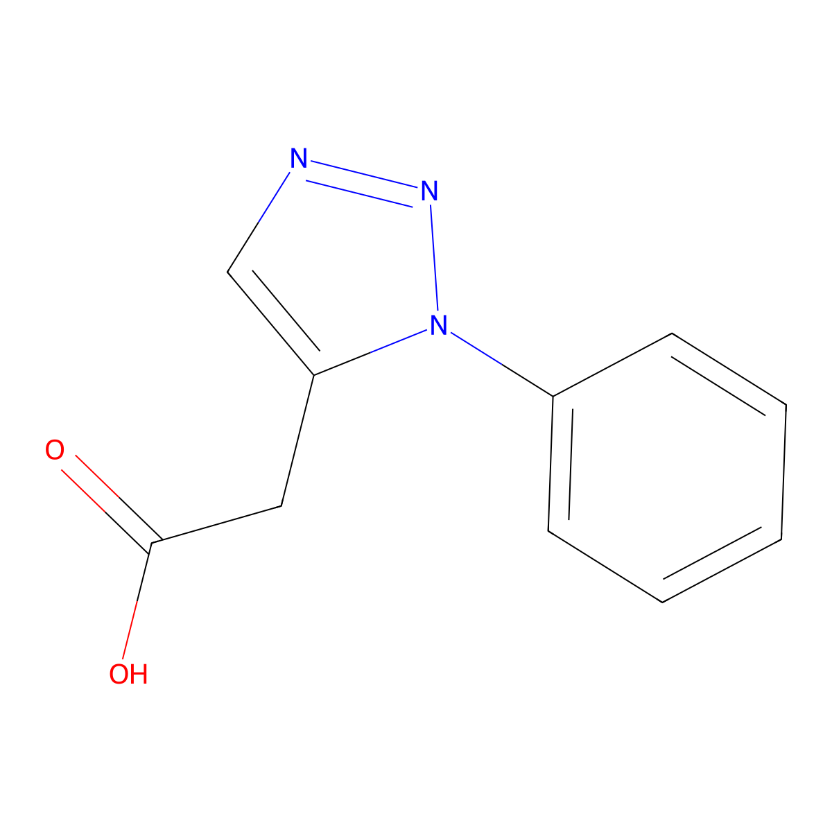 2-(1-Phenyl-1H-1,2,3-triazol-5-yl)acetic acid molecular structure, CAS 1017399-29-9