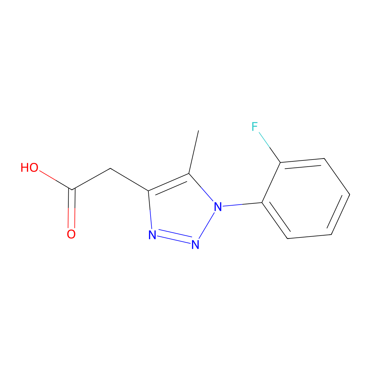 [1-(2-fluorophenyl)-5-methyl-1H-1,2,3-triazol-4-yl]acetic acid molecular structure, CAS 1017399-49-3