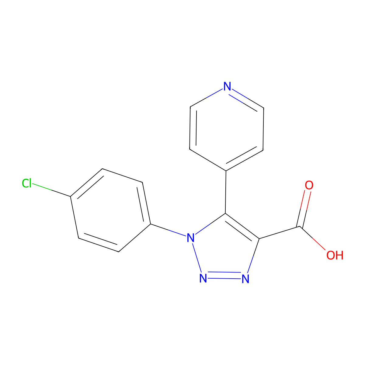 1-(4-chlorophenyl)-5-(pyridin-4-yl)-1H-1,2,3-triazole-4-carboxylic acid molecular structure, CAS 1017401-37-4
