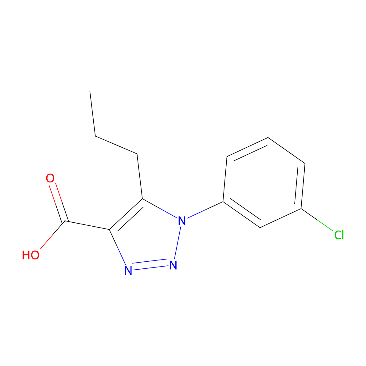 1-(3-chlorophenyl)-5-propyl-1H-1,2,3-triazole-4-carboxylic acid molecular structure, CAS 1017402-13-9