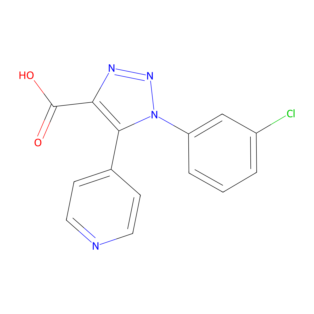 1-(3-chlorophenyl)-5-pyridin-4-yl-1H-1,2,3-triazole-4-carboxylic acid molecular structure, CAS 1017402-25-3