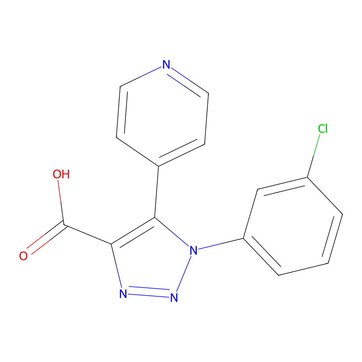 1-(3-chlorophenyl)-5-pyridin-4-yl-1H-1,2,3-triazole-4-carboxylic acid molecular structure, CAS 1017402-25-3
