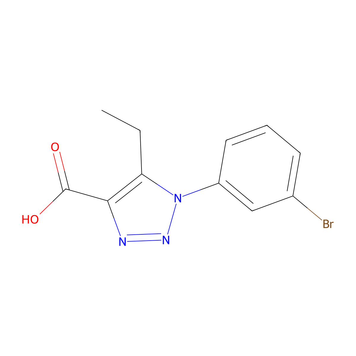1-(3-bromophenyl)-5-ethyl-1H-1,2,3-triazole-4-carboxylic acid molecular structure, CAS 1017402-50-4