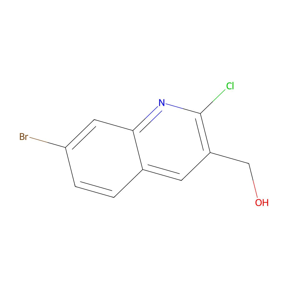 (7-Bromo-2-chloroquinolin-3-yl)methanol molecular structure, CAS 1017403-71-2