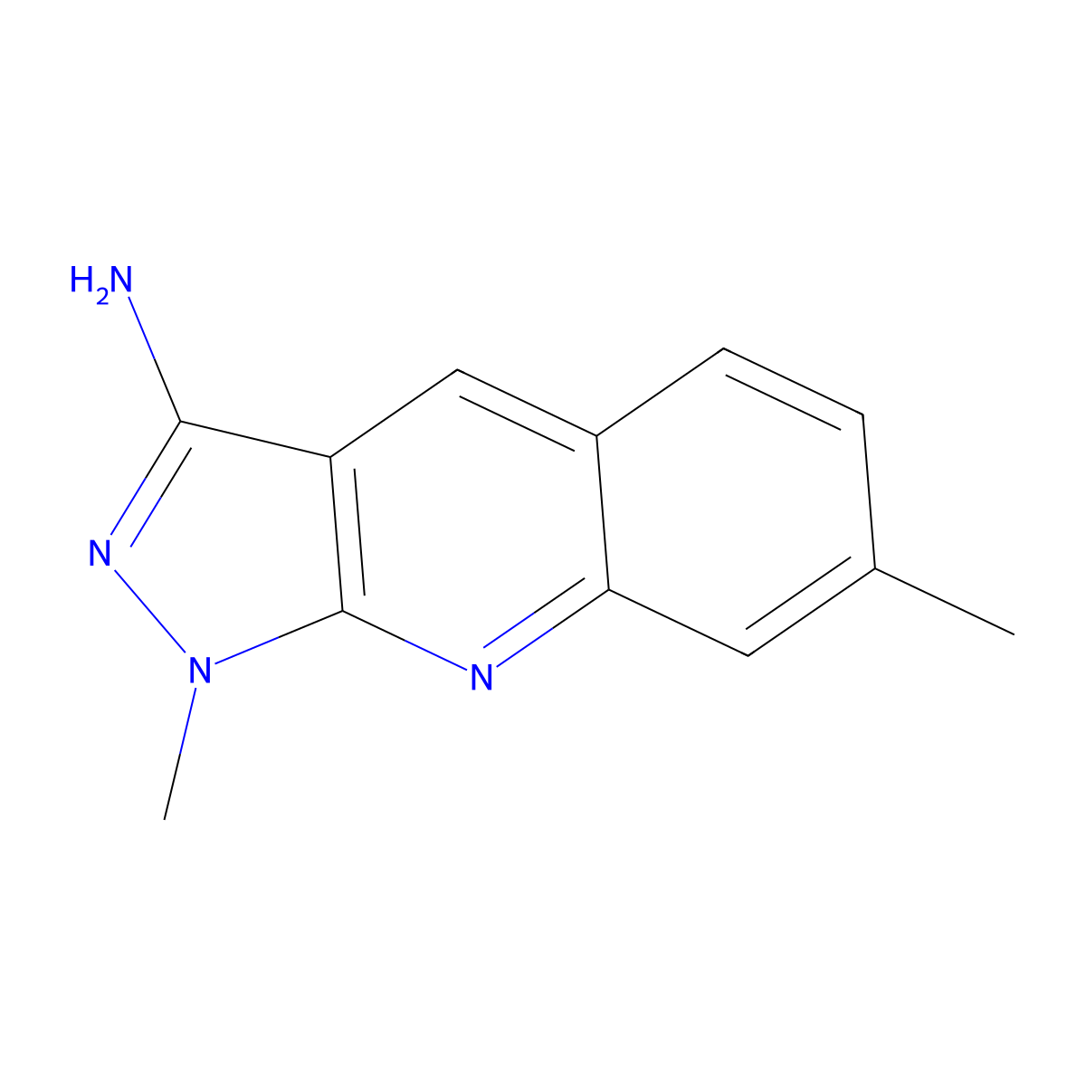 1,7-Dimethyl-1H-pyrazolo[3,4-b]quinolin-3-amine molecular structure, CAS 1017405-01-4