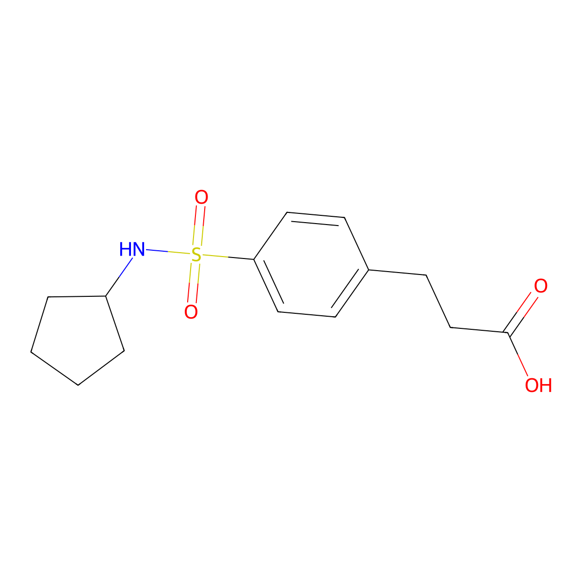 3-[4-(Cyclopentylsulfamoyl)phenyl]propanoic acid molecular structure, CAS 1017406-61-9