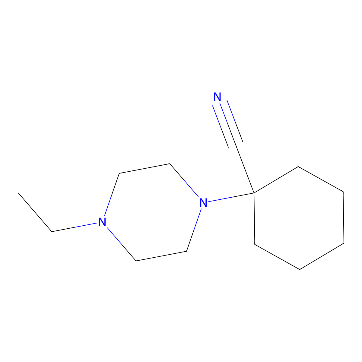 1-(4-Ethylpiperazin-1-yl)cyclohexanecarbonitrile molecular structure, CAS 1017407-39-4