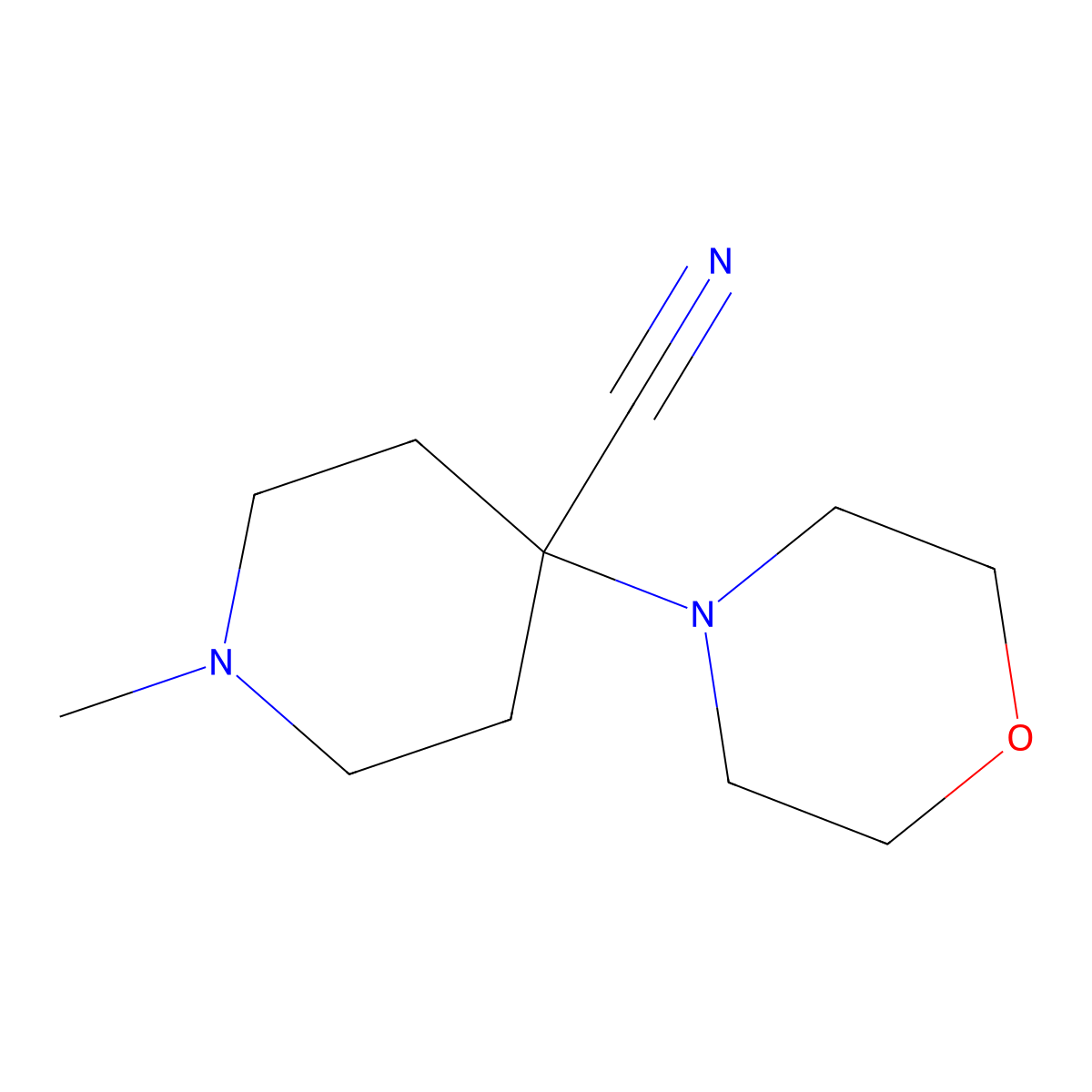 1-Methyl-4-(morpholin-4-yl)piperidine-4-carbonitrile molecular structure, CAS 1017407-48-5