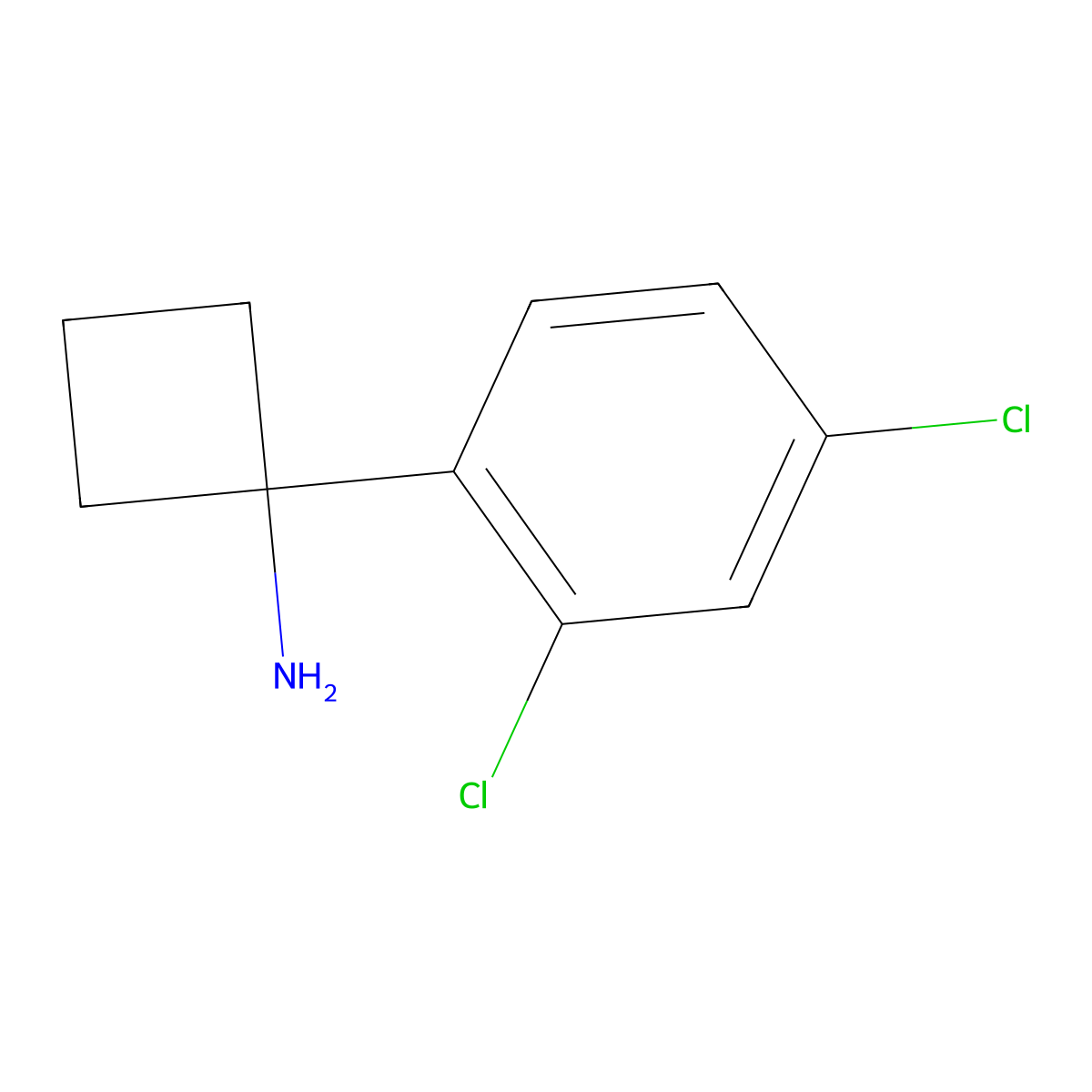 1-(2,4-Dichlorophenyl)cyclobutanamine molecular structure, CAS 1017408-10-4