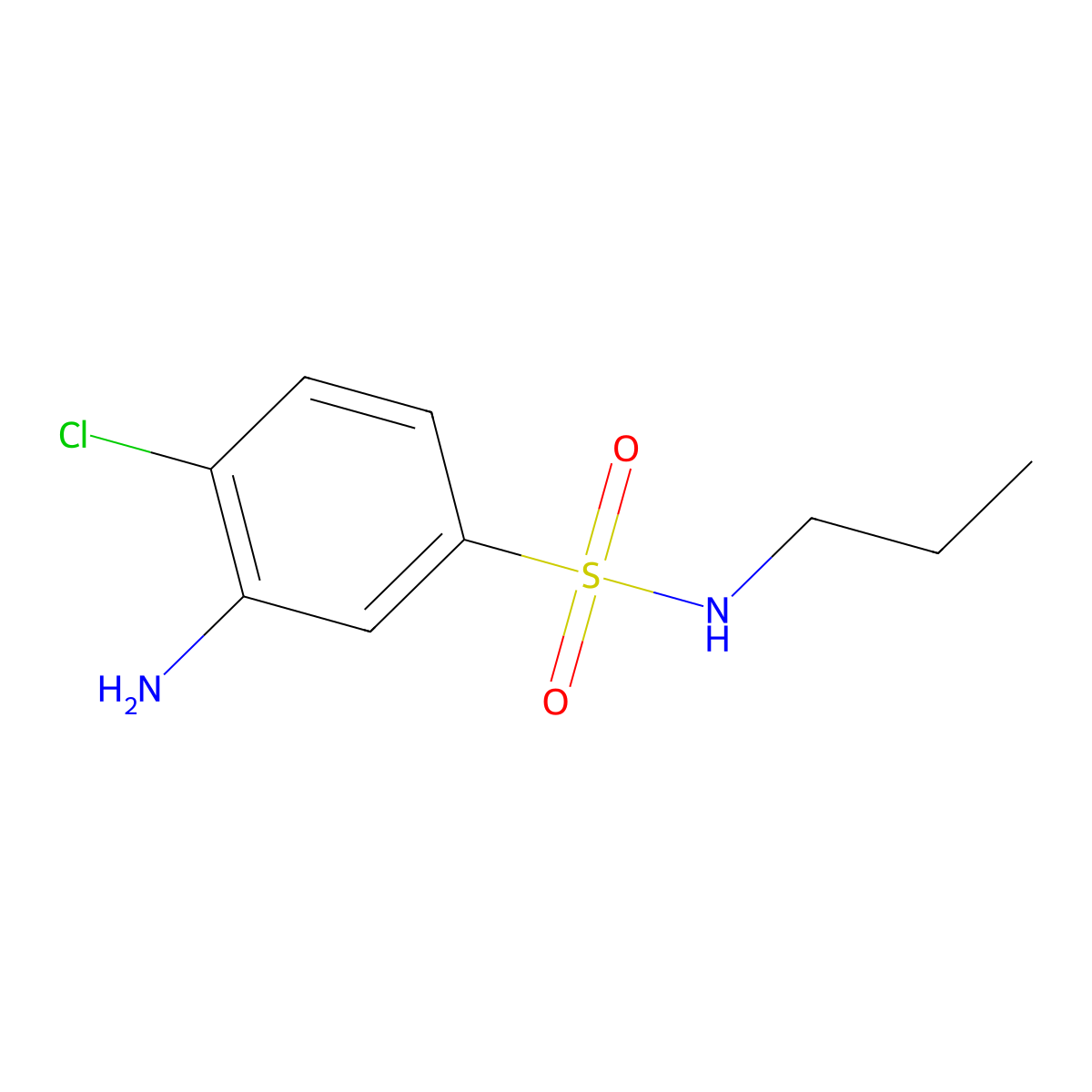 3-Amino-4-chloro-N-propylbenzenesulfonamide molecular structure, CAS 1017409-30-1