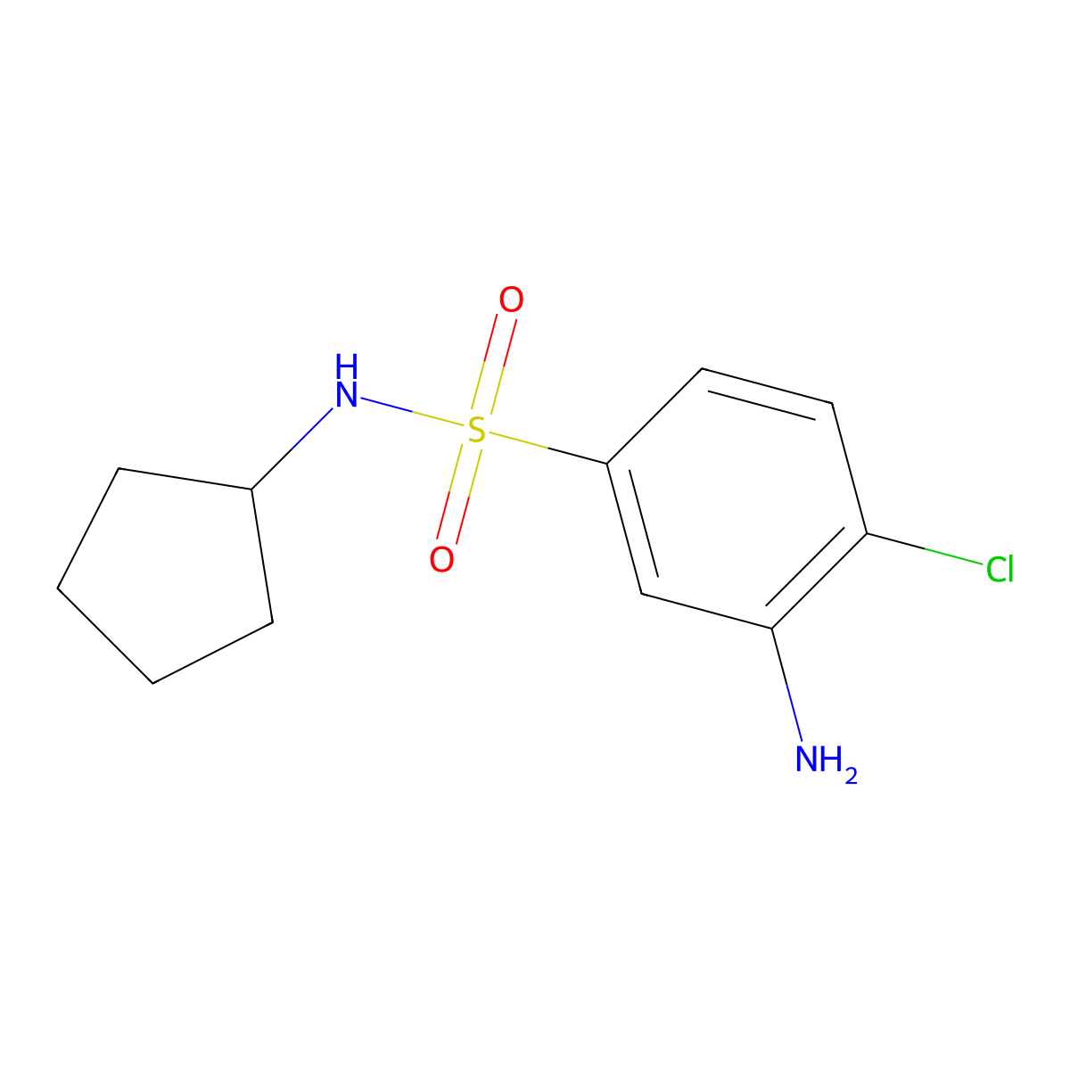 3-Amino-4-chloro-N-cyclopentylbenzenesulfonamide molecular structure, CAS 1017410-44-4