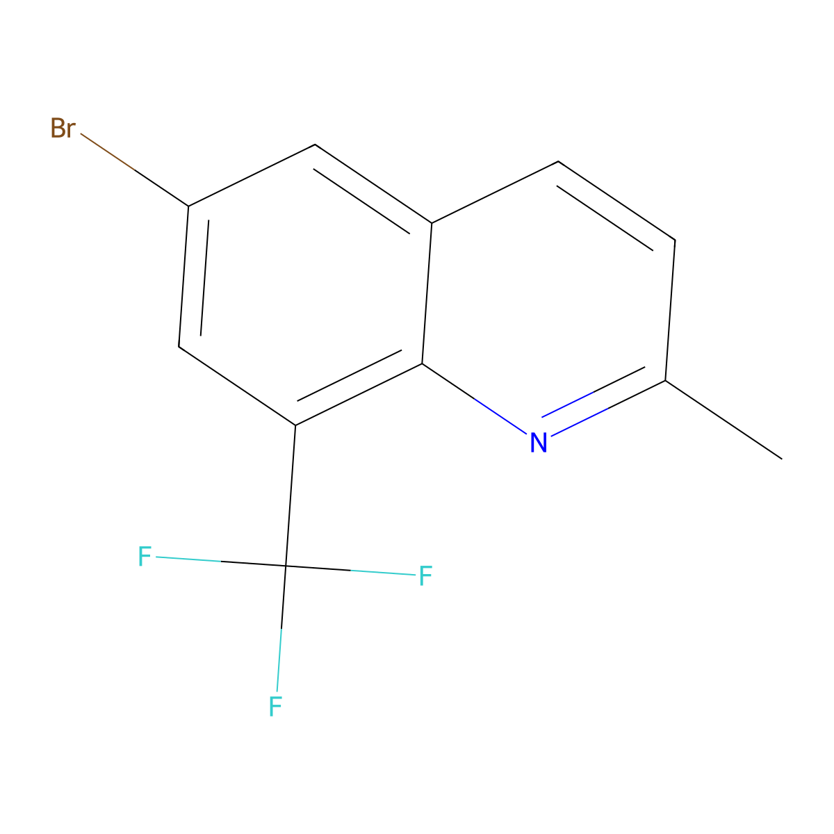 6-Bromo-2-methyl-8-(trifluoromethyl)quinoline molecular structure, CAS 1017412-49-5