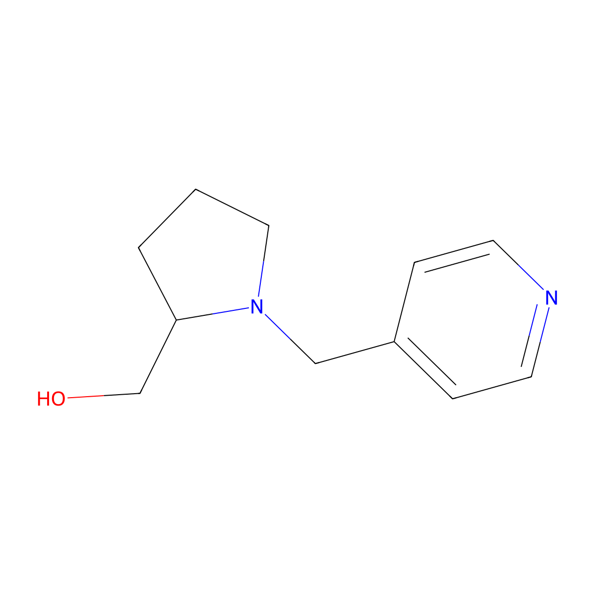 (1-(Pyridin-4-ylmethyl)pyrrolidin-2-yl)methanol molecular structure, CAS 1017413-23-8