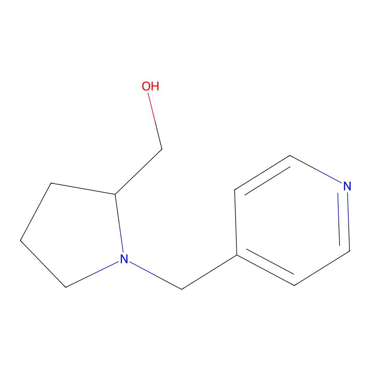 (1-(Pyridin-4-ylmethyl)pyrrolidin-2-yl)methanol molecular structure, CAS 1017413-23-8