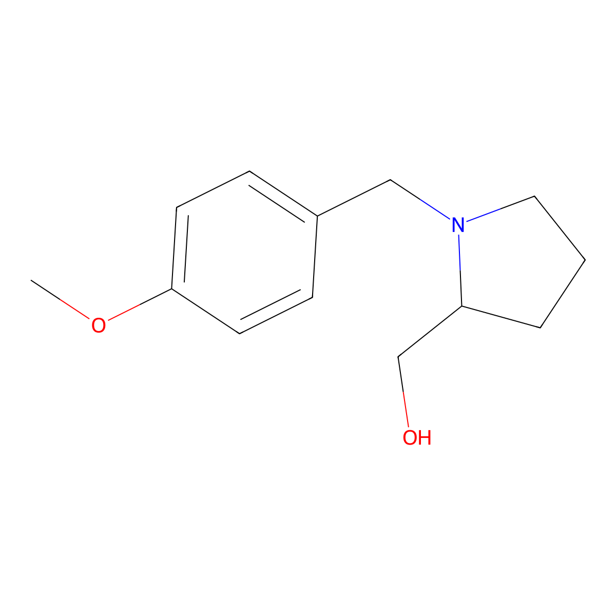 (1-(4-Methoxybenzyl)pyrrolidin-2-yl)methanol molecular structure, CAS 1017413-27-2