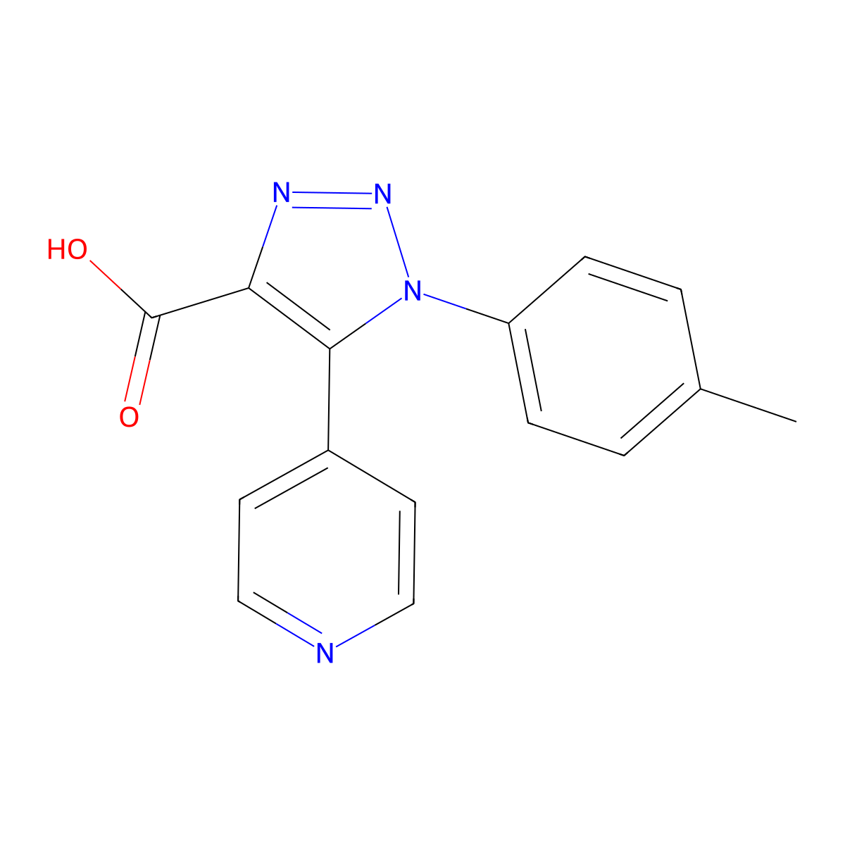 1-(4-methylphenyl)-5-(pyridin-4-yl)-1H-1,2,3-triazole-4-carboxylic acid molecular structure, CAS 1017415-45-0