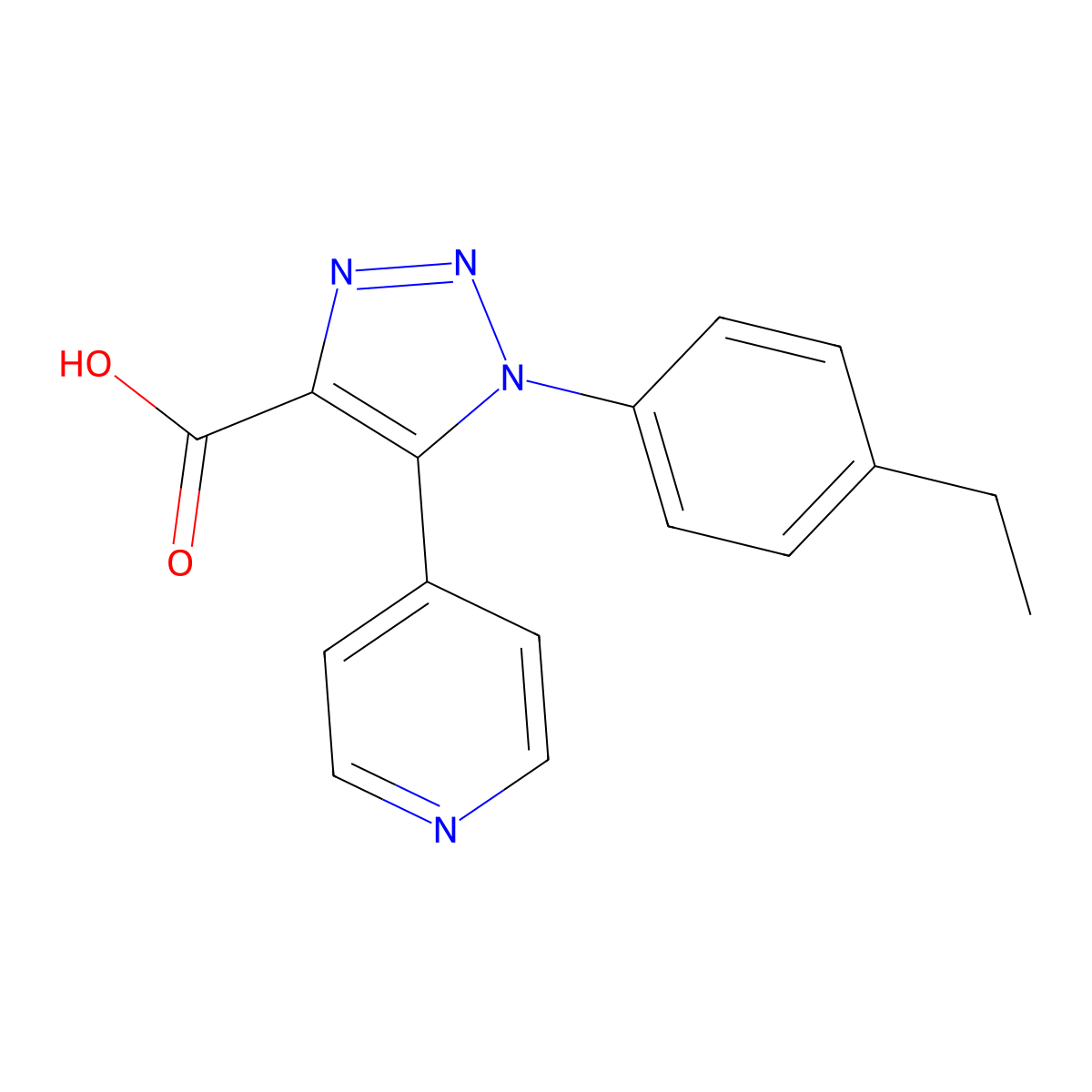 1-(4-ethylphenyl)-5-(pyridin-4-yl)-1H-1,2,3-triazole-4-carboxylic acid molecular structure, CAS 1017415-74-5
