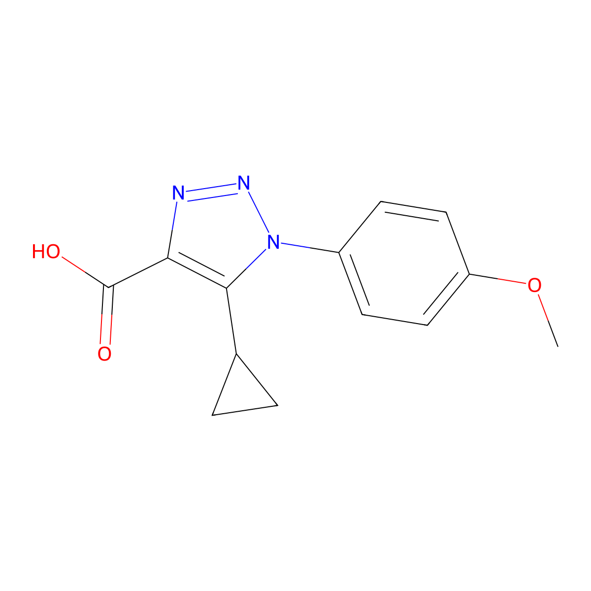 5-cyclopropyl-1-(4-methoxyphenyl)-1H-1,2,3-triazole-4-carboxylic acid molecular structure, CAS 1017416-05-5
