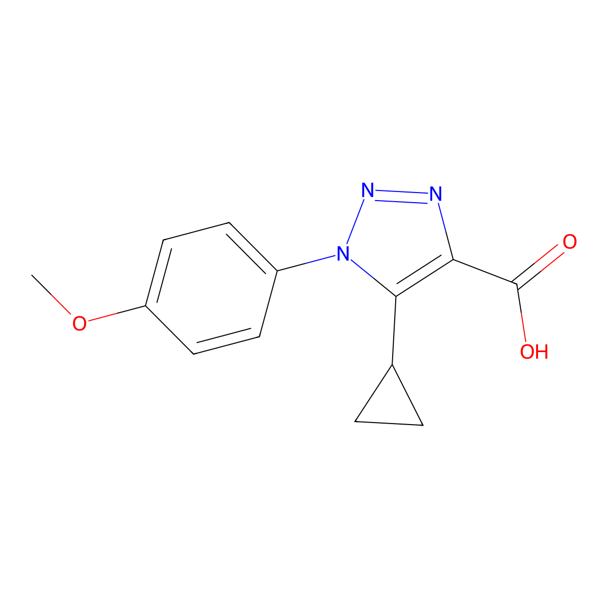 5-cyclopropyl-1-(4-methoxyphenyl)-1H-1,2,3-triazole-4-carboxylic acid molecular structure, CAS 1017416-05-5