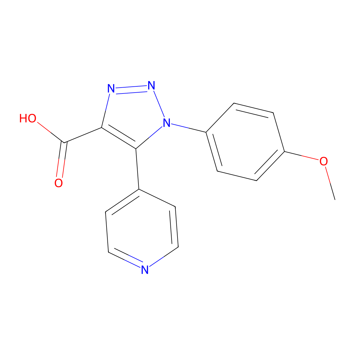 1-(4-methoxyphenyl)-5-(pyridin-4-yl)-1H-1,2,3-triazole-4-carboxylic acid molecular structure, CAS 1017416-33-9