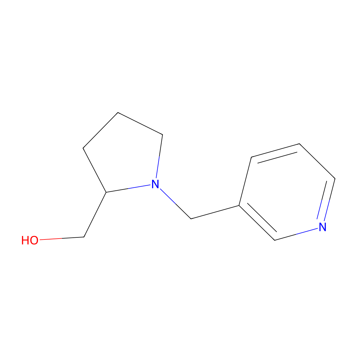 (1-(Pyridin-3-ylmethyl)pyrrolidin-2-yl)methanol molecular structure, CAS 1017416-42-0