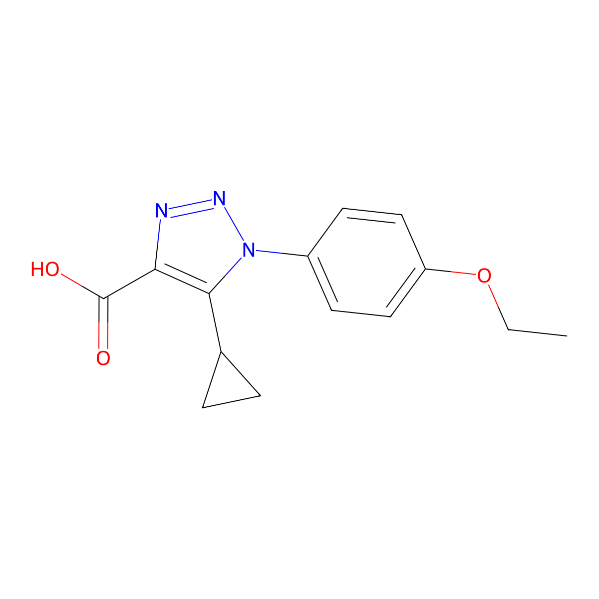 5-cyclopropyl-1-(4-ethoxyphenyl)-1H-1,2,3-triazole-4-carboxylic acid molecular structure, CAS 1017416-77-1