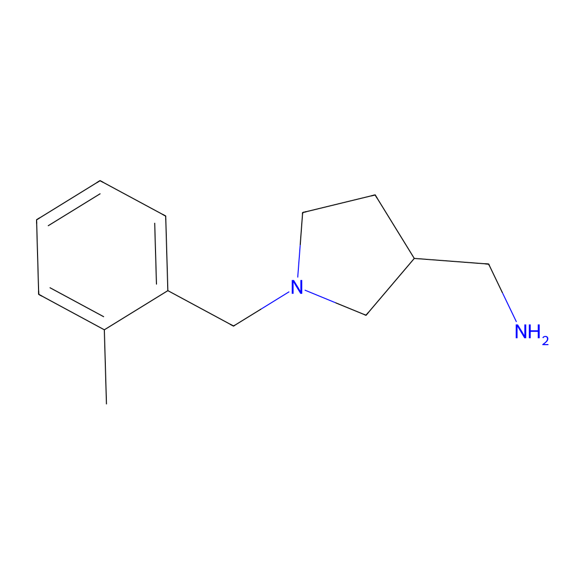 1-[1-(2-Methylbenzyl)-3-pyrrolidinyl]methanamine molecular structure, CAS 1017417-47-8