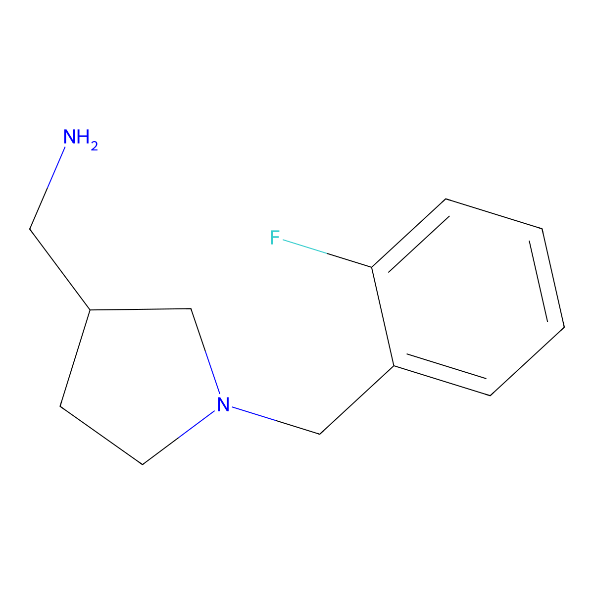 (1-(2-Fluorobenzyl)pyrrolidin-3-yl)methanamine molecular structure, CAS 1017417-50-3